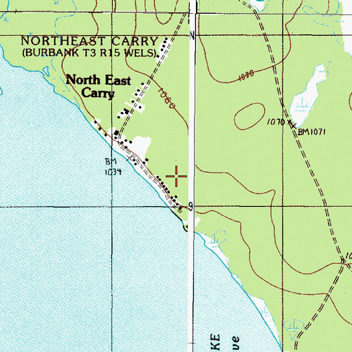 Topographic Map of North East Carry, ME