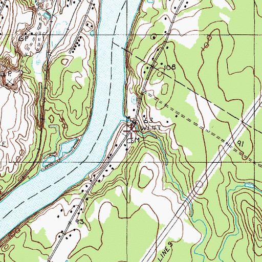 Topographic Map of Blackman Riverside Cemetery, ME
