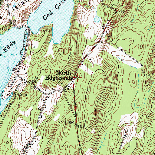 Topographic Map of North Edgecomb, ME