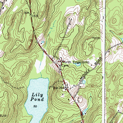 Topographic Map of North Edgecomb Cemetery, ME