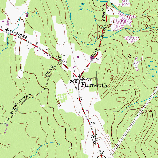 Topographic Map of North Falmouth, ME