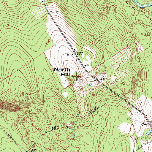 Topographic Map of North Hill, ME