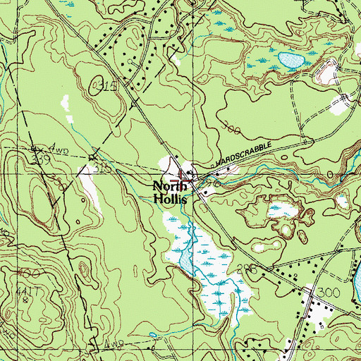 Topographic Map of North Hollis, ME