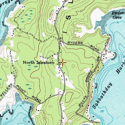 Topographic Map of North Islesboro, ME