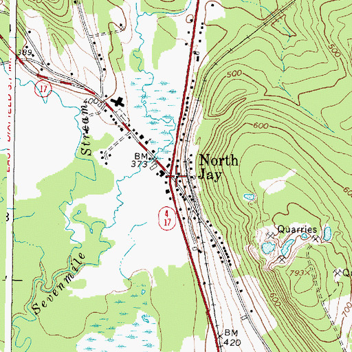 Topographic Map of North Jay, ME
