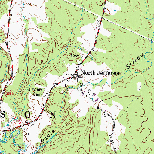 Topographic Map of North Jefferson, ME