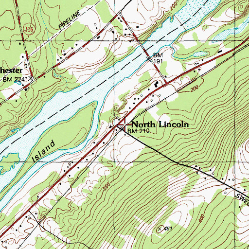 Topographic Map of North Lincoln, ME