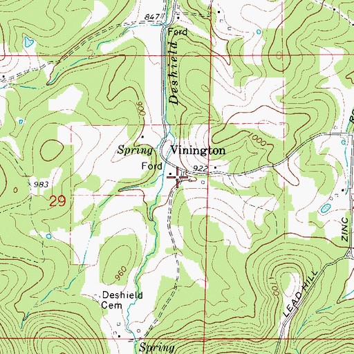 Topographic Map of Winington, AR