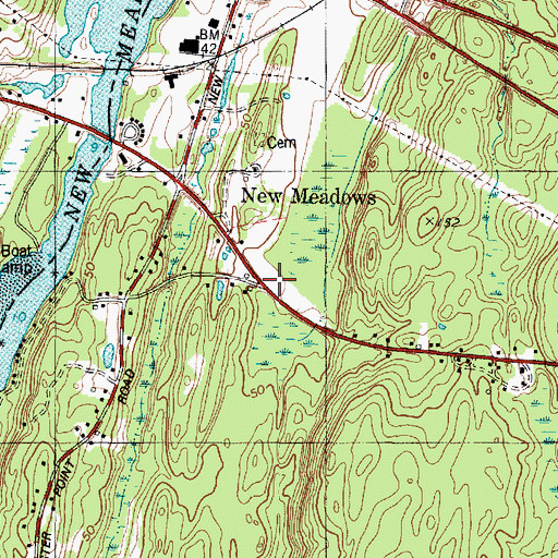 Topographic Map of North Meadows, ME