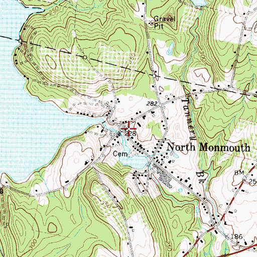 Topographic Map of North Monmouth, ME