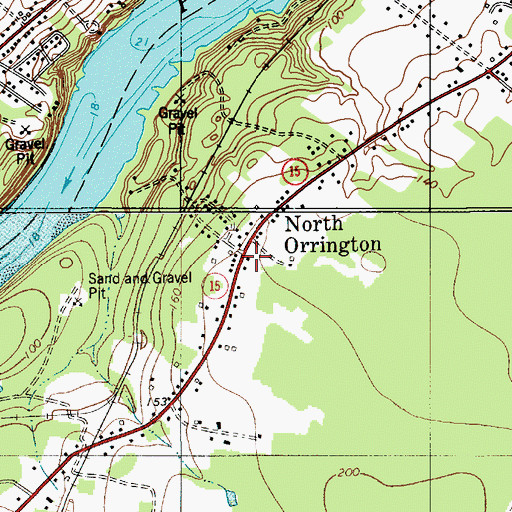 Topographic Map of North Orrington, ME