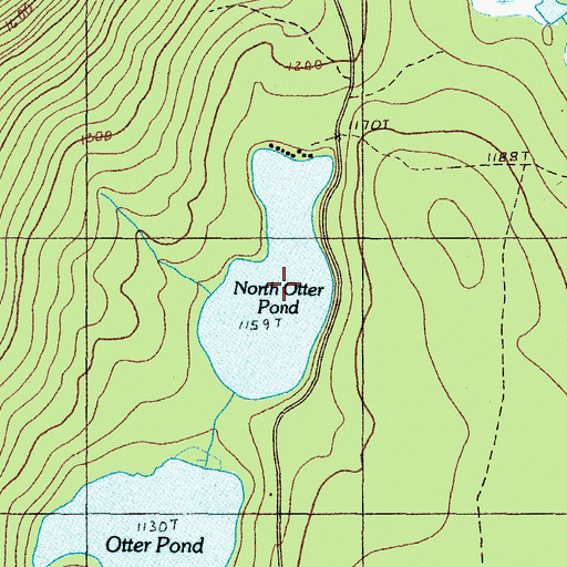 Topographic Map of North Otter Pond, ME