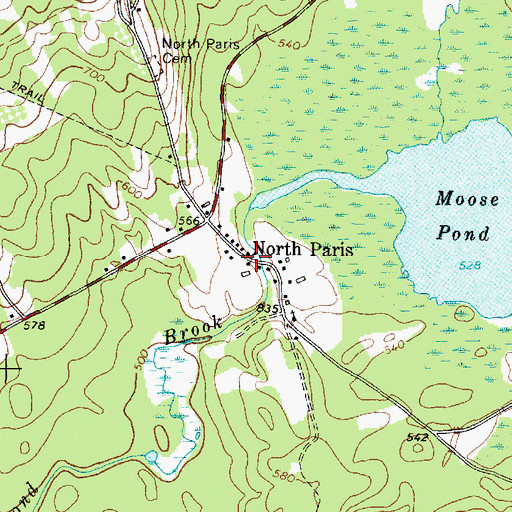 Topographic Map of North Paris, ME