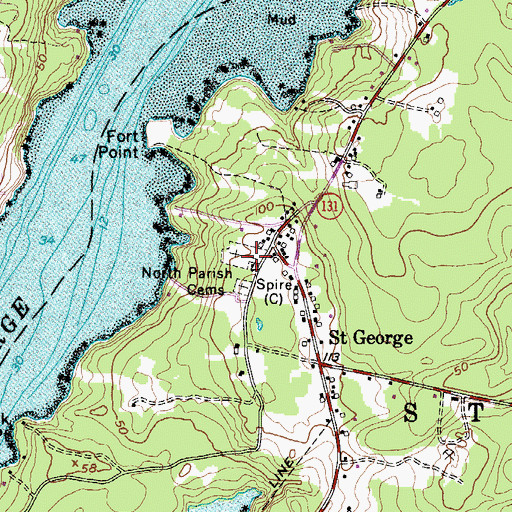 Topographic Map of North Parish Cemeteries, ME