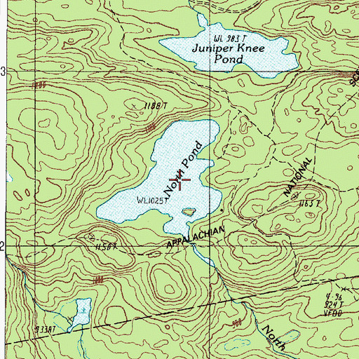 Topographic Map of North Pond, ME