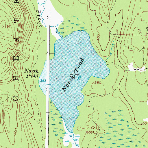 Topographic Map of North Pond, ME