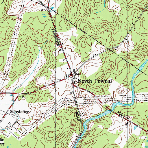 Topographic Map of North Pownal, ME