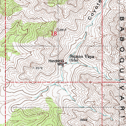 Topographic Map of Hendricks Well, AZ