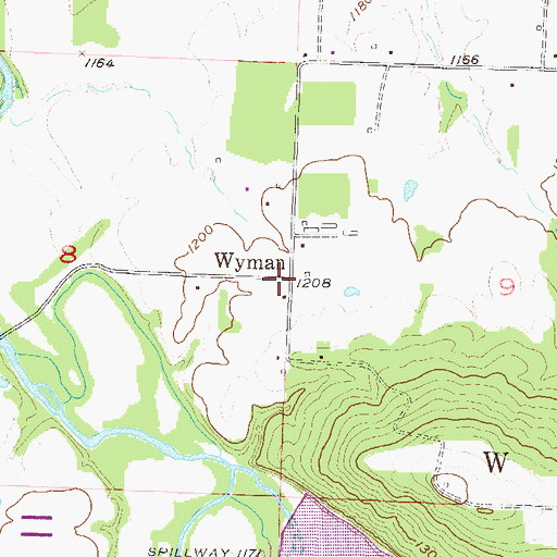 Topographic Map of Wyman, AR