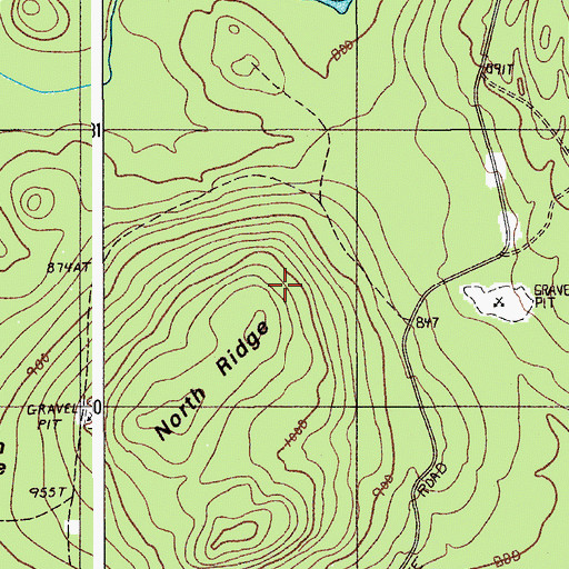 Topographic Map of North Ridge, ME