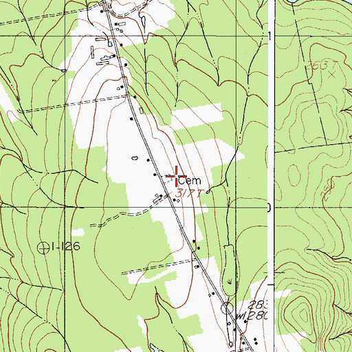 Topographic Map of North Ridge Cemetery, ME
