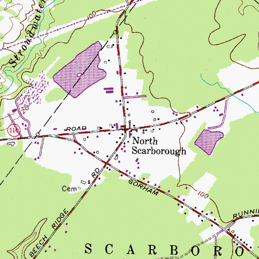 Topographic Map of North Scarborough, ME