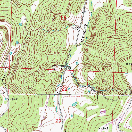 Topographic Map of Wyola, AR