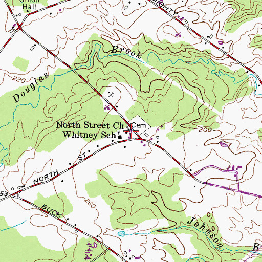 Topographic Map of North Street Church, ME