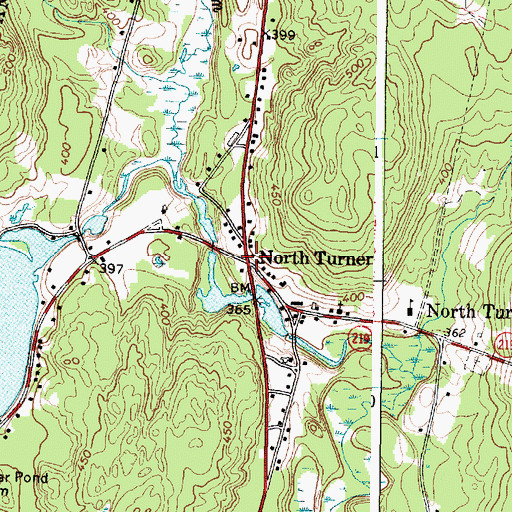 Topographic Map of North Turner, ME