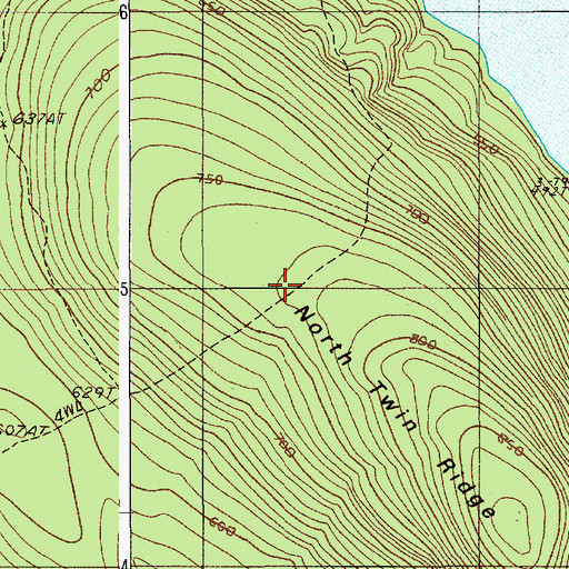 Topographic Map of North Twin Ridge, ME