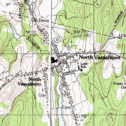 Topographic Map of North Vassalboro, ME