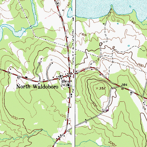 Topographic Map of North Waldoboro, ME