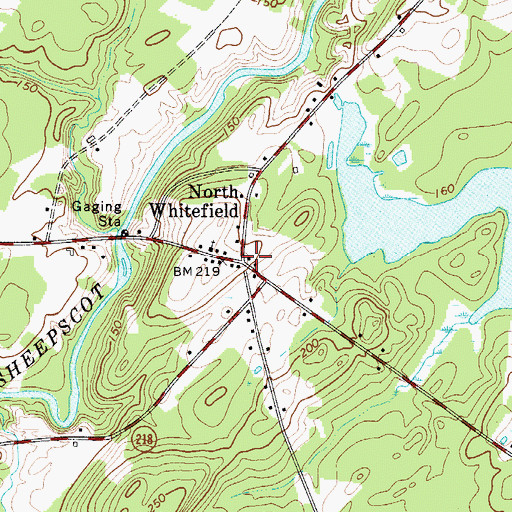 Topographic Map of North Whitefield, ME