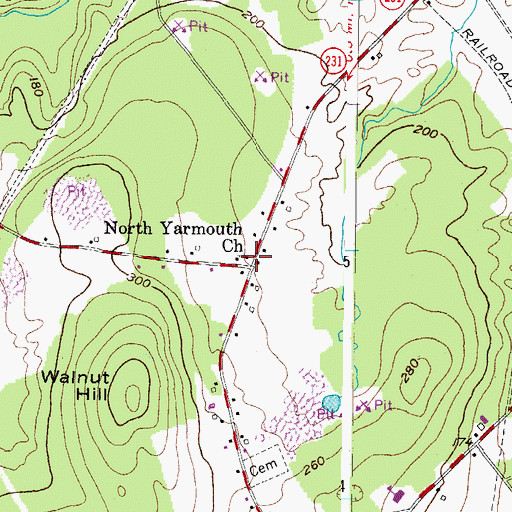 Topographic Map of First Congregational Church, ME
