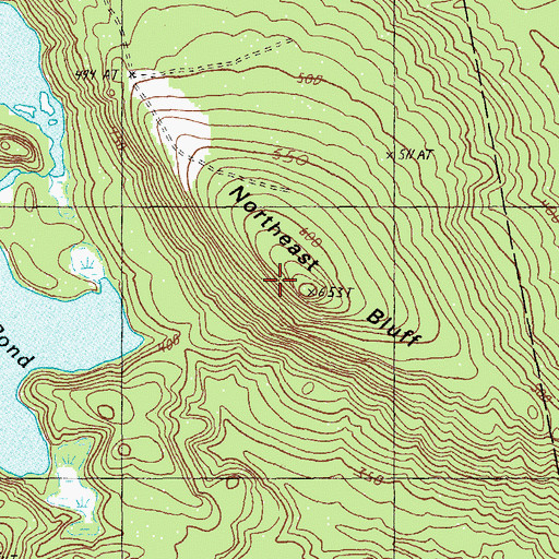 Topographic Map of Northeast Bluff, ME
