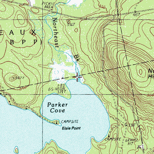 Topographic Map of Northeast Brook, ME