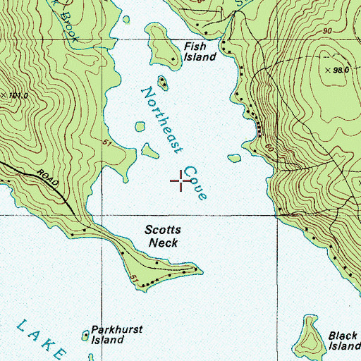 Topographic Map of Northeast Cove, ME