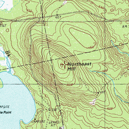 Topographic Map of Northeast Hill, ME