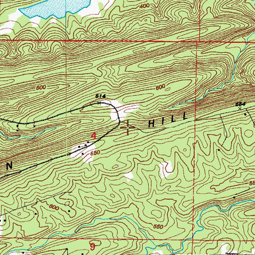 Topographic Map of Fourmile Hill, AR