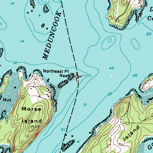 Topographic Map of Northeast Point Reef, ME