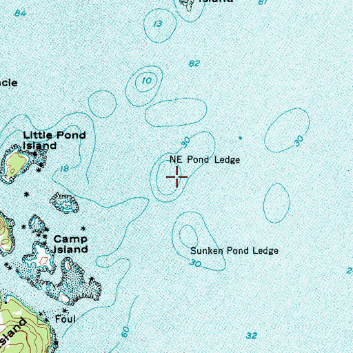 Topographic Map of Northeast Pond Ledge, ME