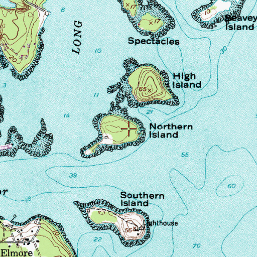 Topographic Map of Northern Island, ME
