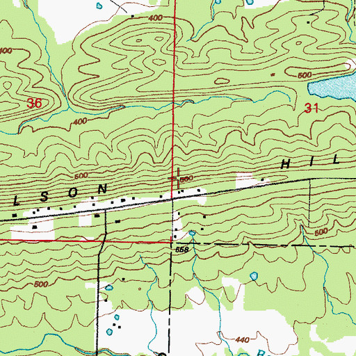 Topographic Map of Wilson Hill, AR