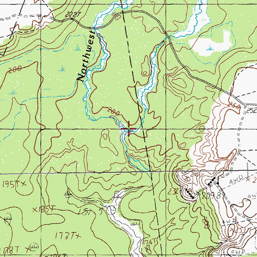 Topographic Map of Northwest Branch Montegail Stream, ME