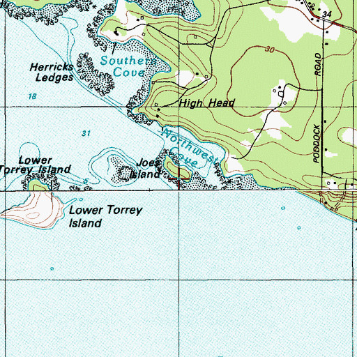 Topographic Map of Northwest Cove, ME