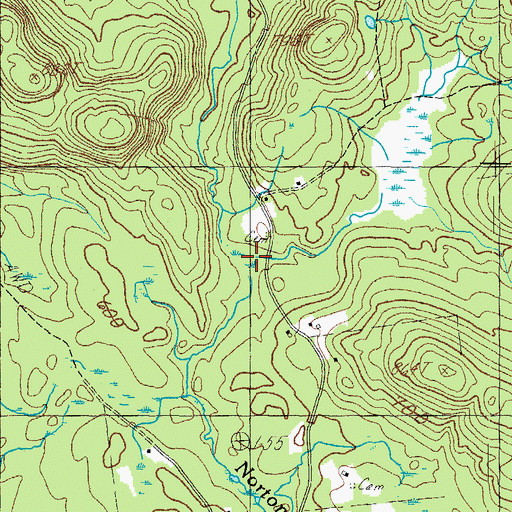 Topographic Map of Norton Brook, ME