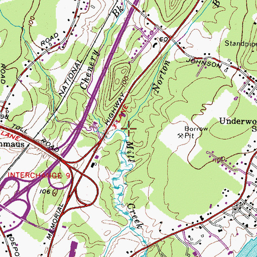 Topographic Map of Norton Brook, ME