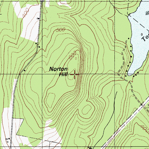Topographic Map of Norton Hill, ME