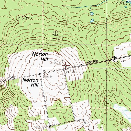 Topographic Map of Norton Hill School, ME