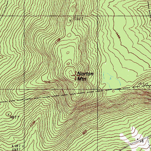Topographic Map of Norton Mountain, ME